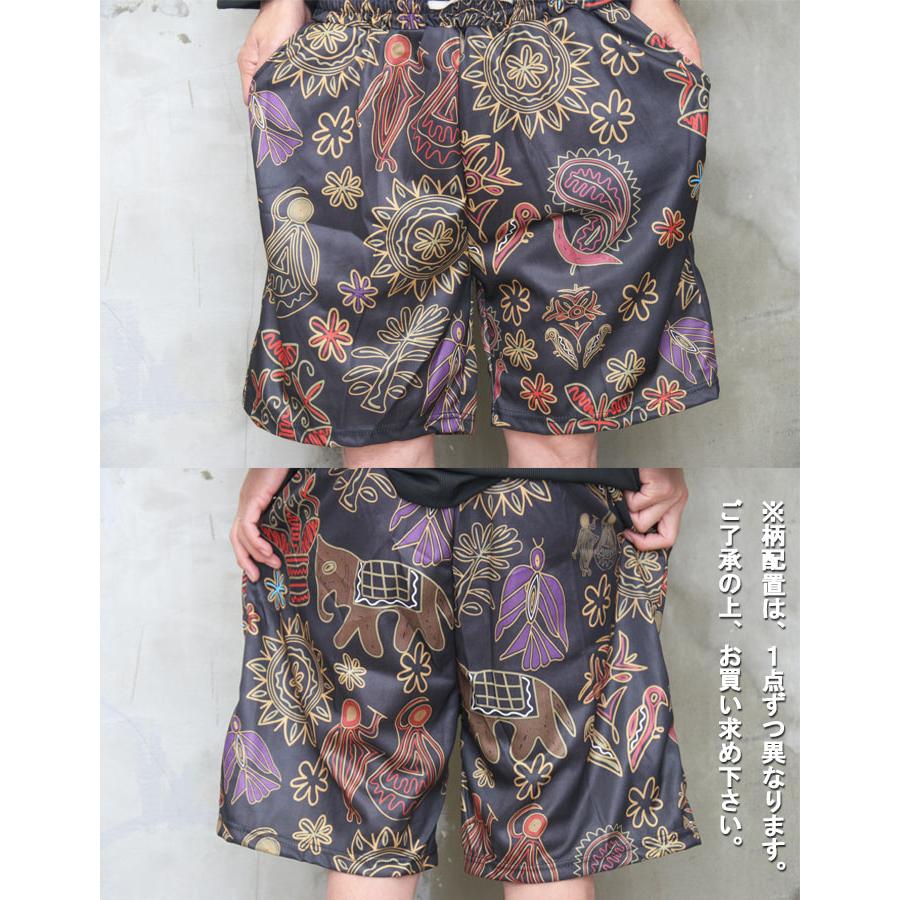 総柄ショートパンツ メンズ [M便 1/1] ハーフパンツ エスニック柄