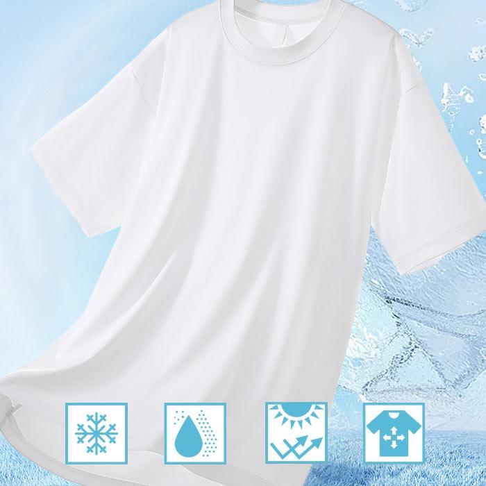IDEASWAM Tシャツ ホワイト Mサイズ 接触冷感Tシャツメンズ [M便 1/1] オーバーサイズTシャツ ビッグT