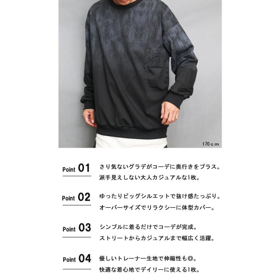 グラデーションビッグトレーナー メンズ 長袖トレーナー