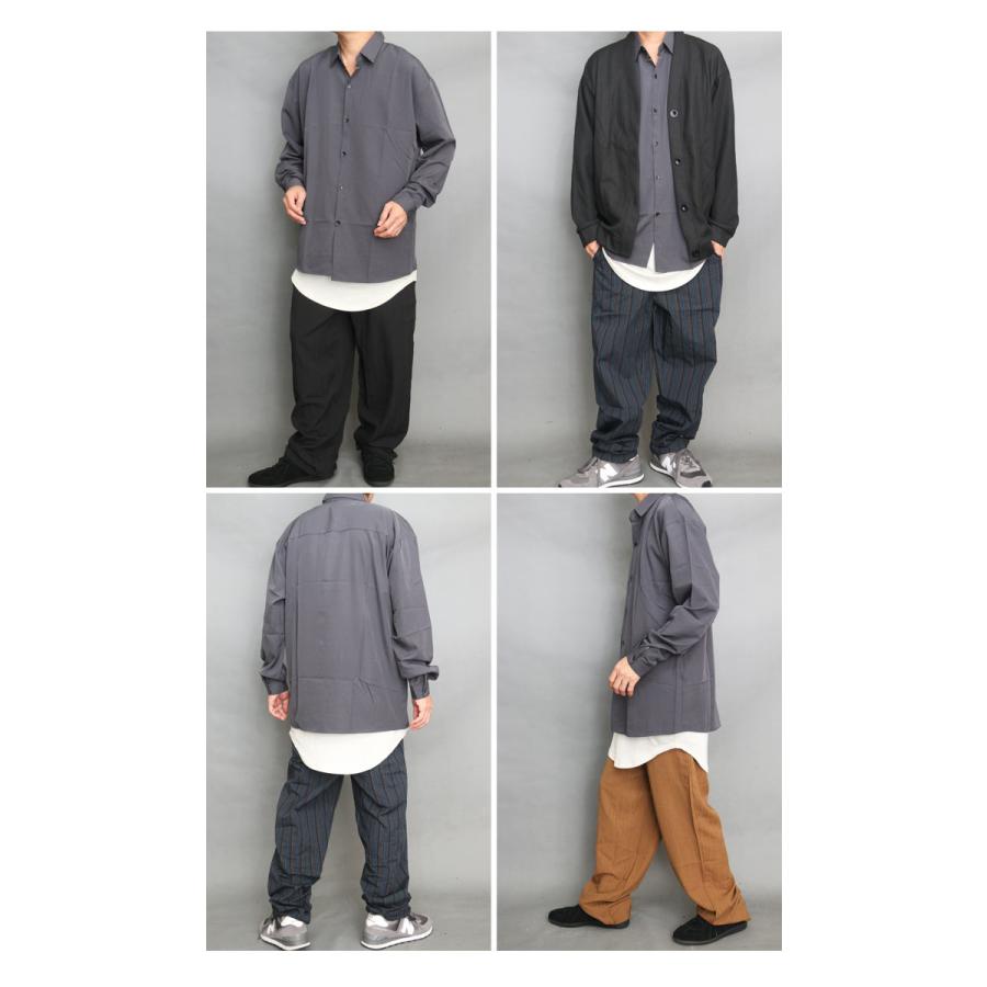 長袖シャツ メンズ [M便 1/1] 無地シャツ シンプルシャツ ビッグシャツ