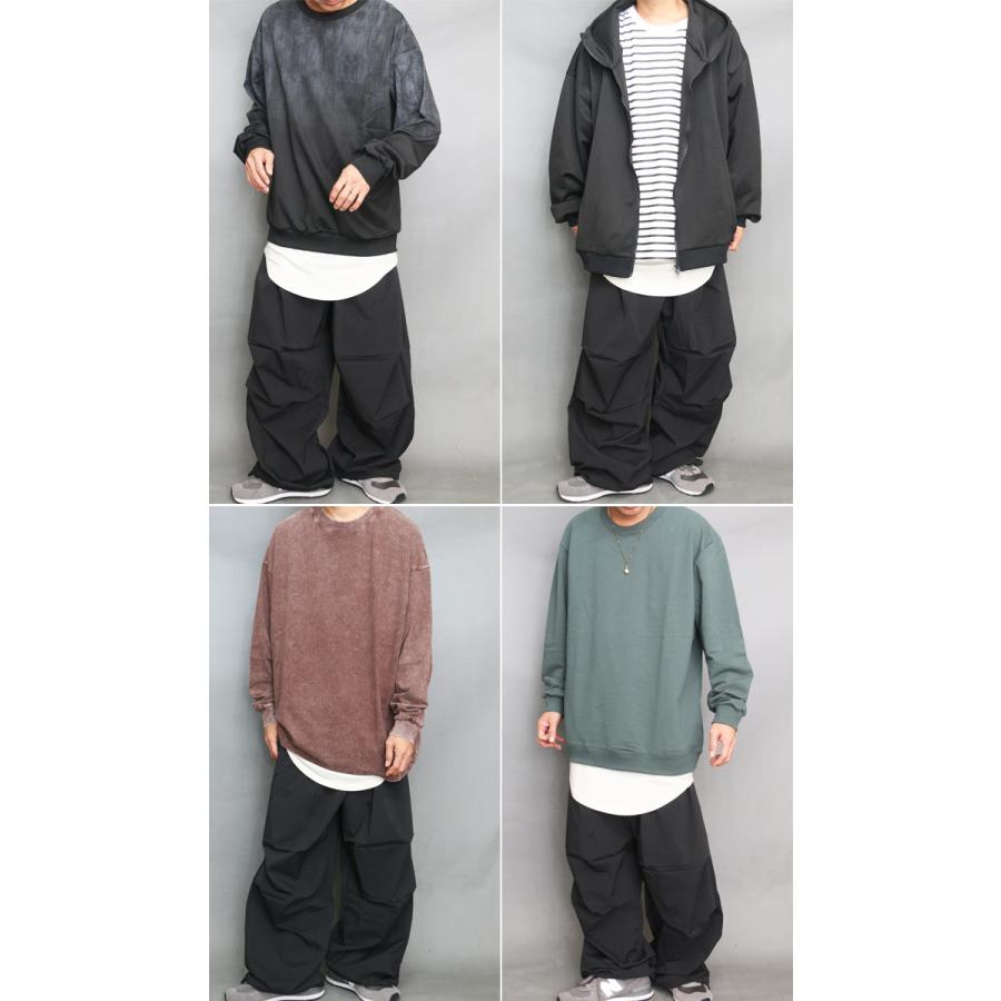 ワイドパンツ メンズ [M便 1/1] タックワイドパンツ 大きいサイズ 膝下