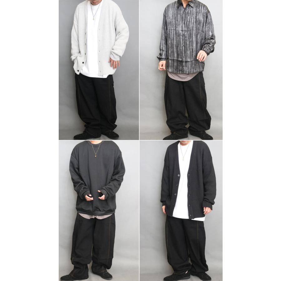 ブラックデニムワイドパンツ 12.5oz ワイドテーパード 加工ブラックデニムパンツ FN-PA-DB003C