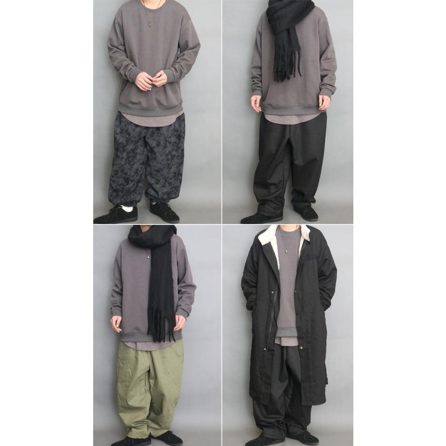 裏起毛トレーナー メンズ 無地 裏起毛 暖かい 防寒 ビッグトレーナー