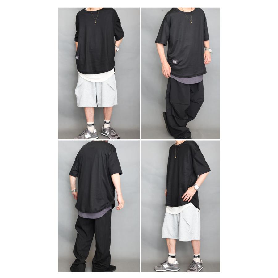 ポケット付きTシャツ メンズ [M便 1/1] オーバーサイズTシャツ 5分袖T