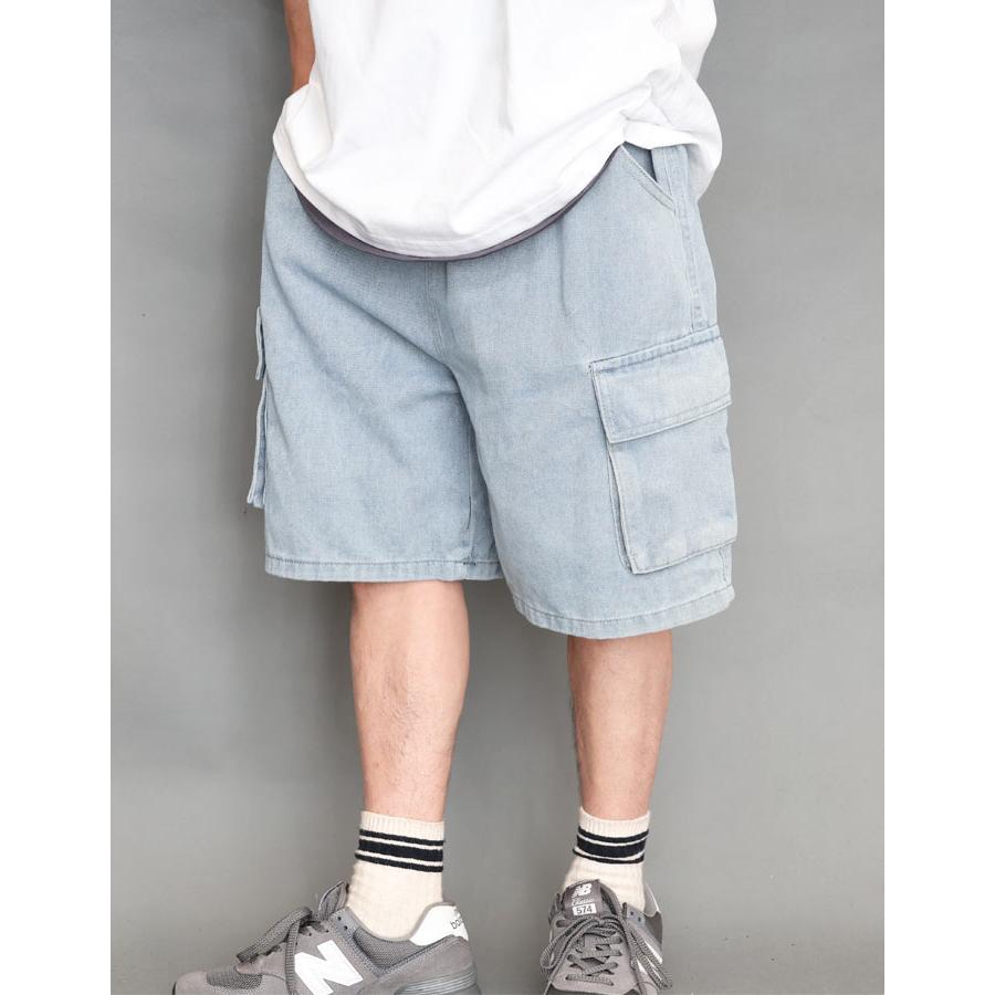デニムハーフカーゴパンツ メンズ [M便 1/1] デニムパンツ ハーフ