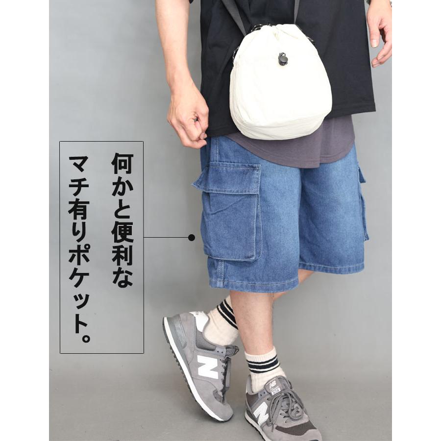 デニムハーフカーゴパンツ メンズ [M便 1/1] デニムパンツ ハーフ