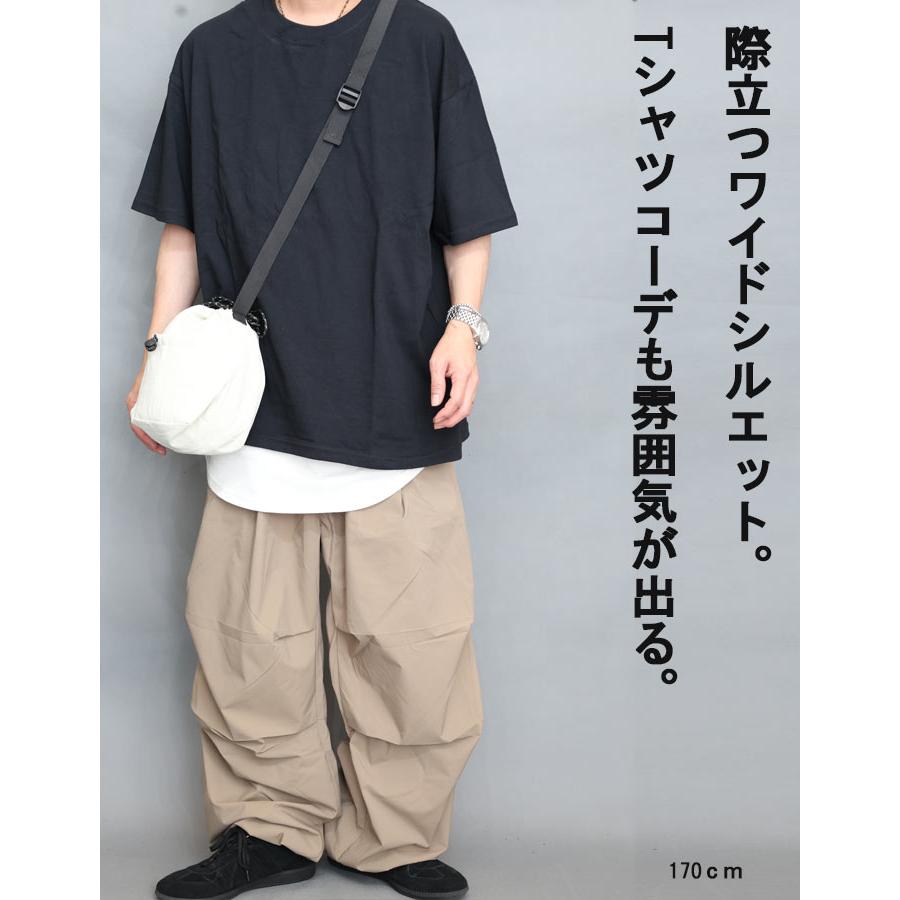 ワイドパンツ メンズ [M便 1/1] イージーパンツ 夏 ワイド ズボン 無地