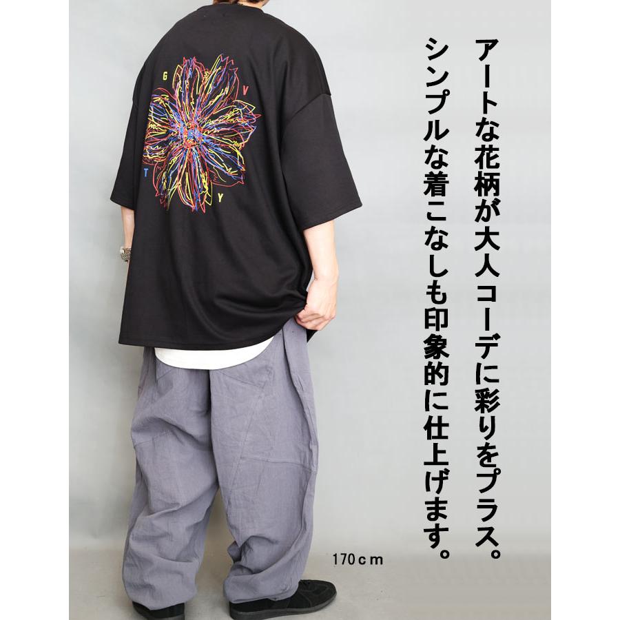 プリントビッグTシャツ メンズ [M便 1/1] プリントTシャツ 花柄Tシャツ