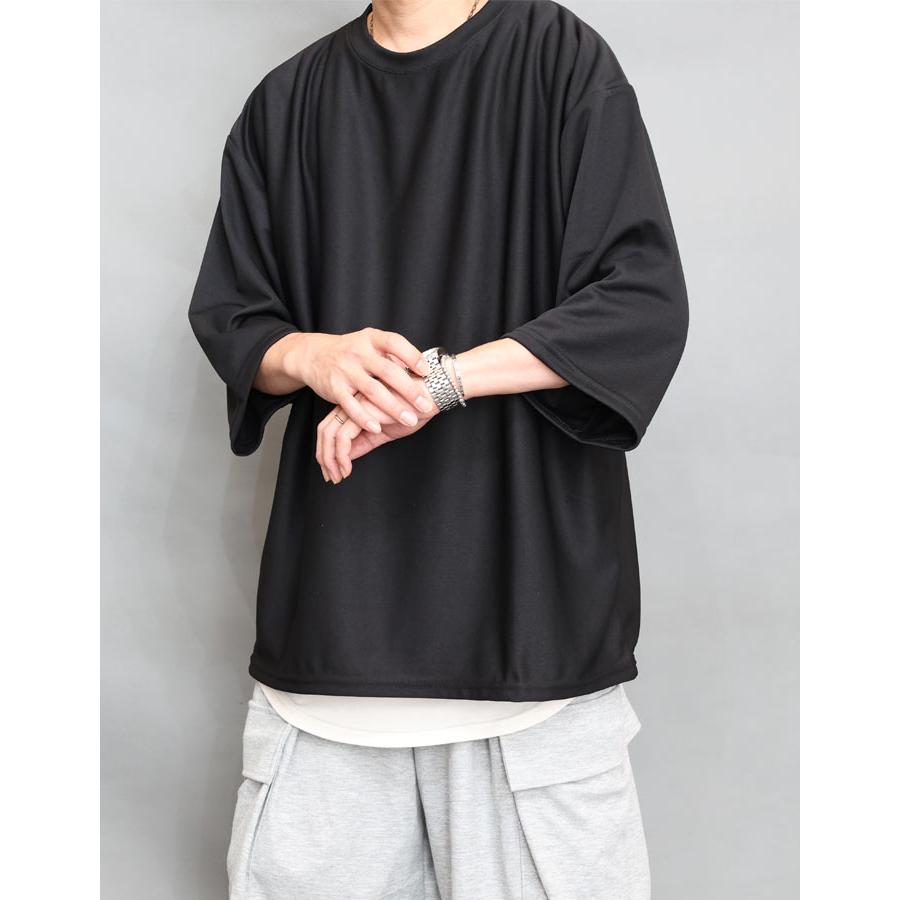 7分袖Tシャツ オーバーサイズ Tシャツ メンズ [M便 1/1] 無地 T