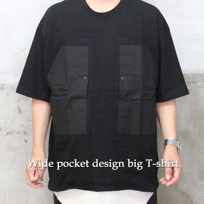 ワイドポケットビッグTシャツ[M便 1/1]トップス メンズ Tシャツ 無地
