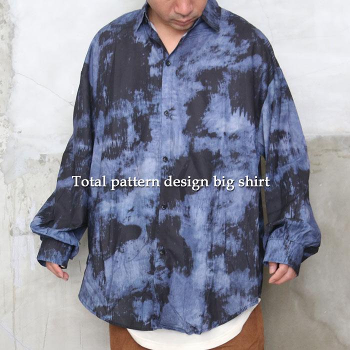抜け感たっぷりシャツコーデ 総柄デザインビッグシャツ M便 1 1 トップス メンズ シャツ メンズ 総柄 シャツ ビッグ シャツ Wh Woodwhichflows 通販 Yahoo ショッピング