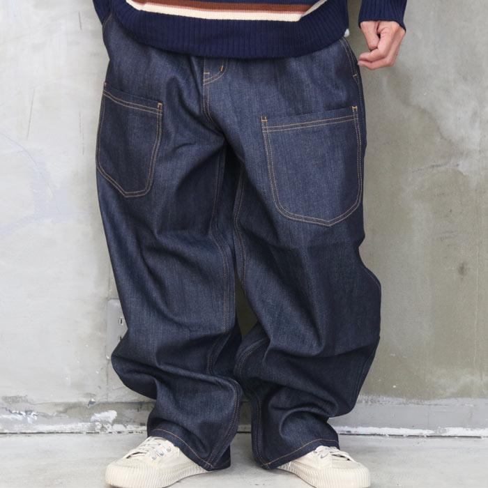 脱 ありきたり Aw ワイドデニムパンツ ワイドパンツ メンズ ワイドデニム メンズ デニム インディゴ ワイドパンツ Wh Woodwhichflows 通販 Yahoo ショッピング