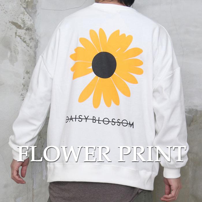 上品な遊び心でコーデを飾る Ss 花柄デザインビッグトレーナー トップス メンズ トレーナー ビッグ 花柄 プリント 最大79 Offクーポン