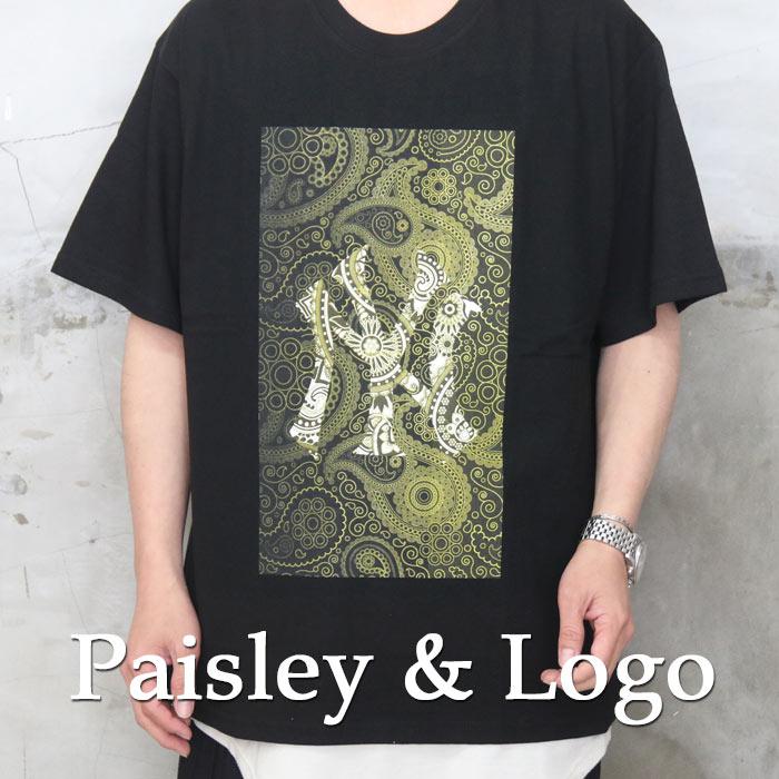 ペイズリー柄Tシャツ [M便 1/1] トップス メンズ Tシャツ ペイズリー