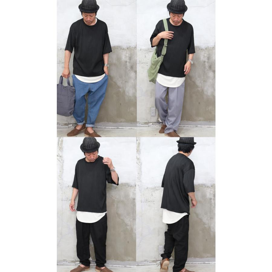 立体素材5分袖Tシャツ [M便 1/1] 5分袖Tシャツ メンズ 立体生地T
