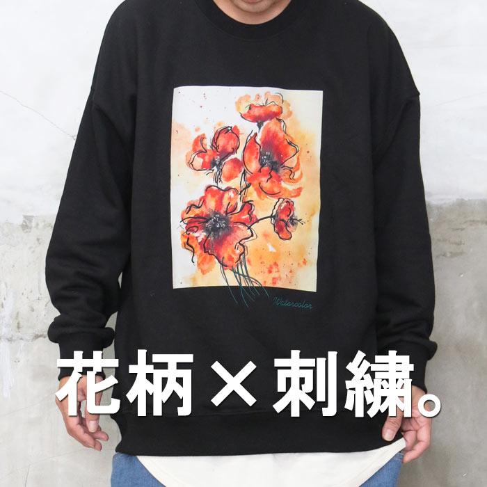 GUCCI 花柄プリント ブラック トレーナー 花柄ビッグトレーナー 花柄 プリント トレーナー ビッグ ブラック 黒