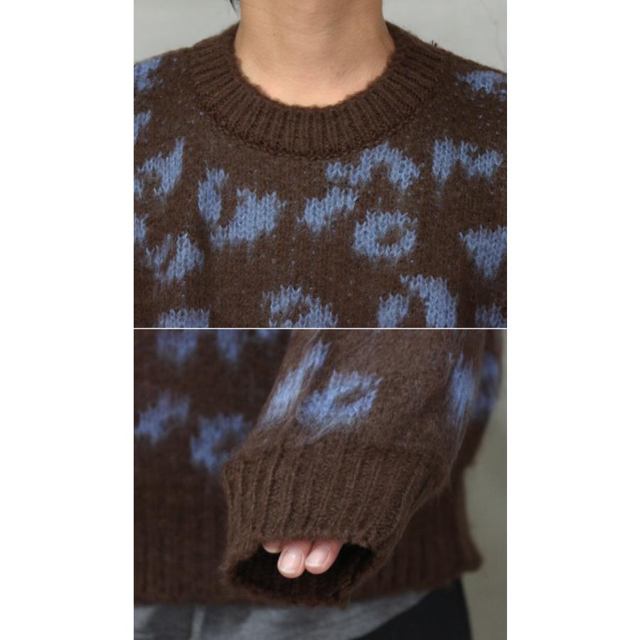 レオパード柄シャギービッグニット シャギーニット メンズ