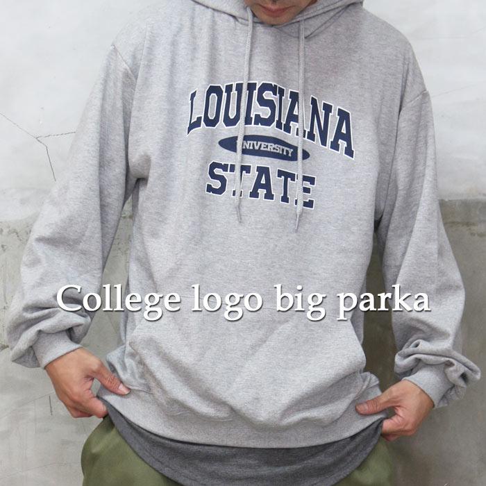 カレッジロゴビッグパーカー トップス メンズ トレーナー パーカー
