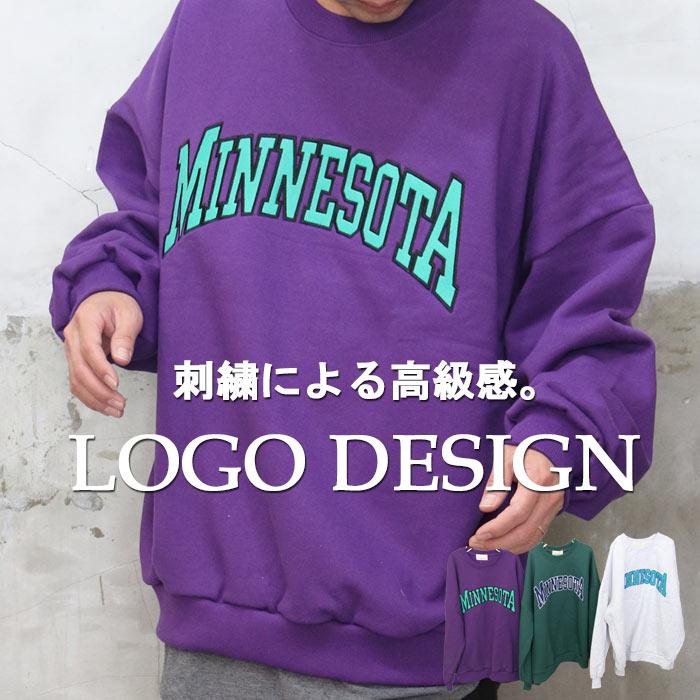 送料無料】バーゲン! ロゴデザインビッグトレーナー トップス メンズ