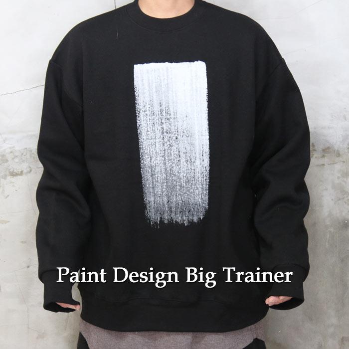 バーゲン ペイントビッグトレーナー トップス メンズ トレーナー 無地