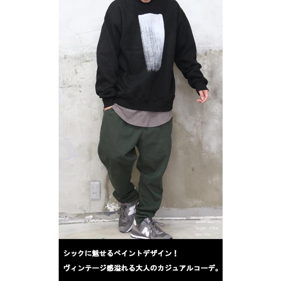 バーゲン ペイントビッグトレーナー トップス メンズ トレーナー 無地