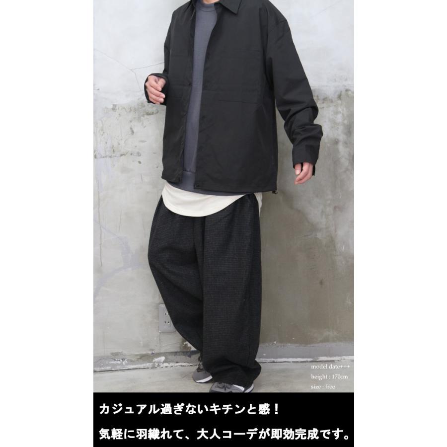 ANNAKIKI ブラック シャツジャケット ワークビッグシャツジャケット アウター メンズ シャツ ジャケット