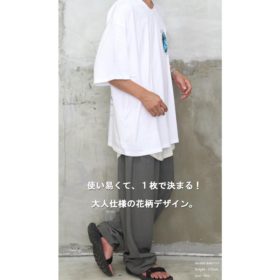 送料無料】バーゲン! 花柄プリントビッグTシャツ [M便 1/1 送料無料】バーゲン! 花柄プリントビッグTシャツ [M便 1/1