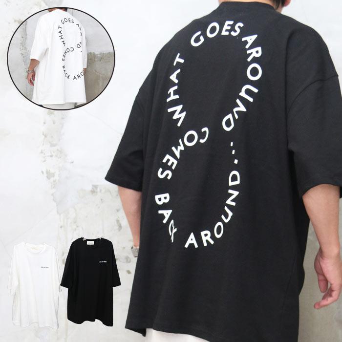 バーゲン 5分袖英字ロゴTシャツ [M便 1/1] ビッグTシャツ メンズ ロゴ