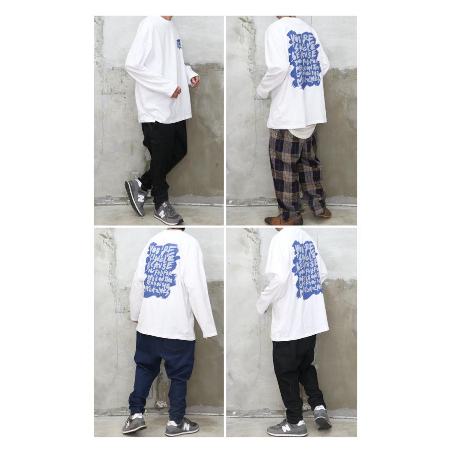 クラシック文字プリント ロングTシャツ ホワイト M トップス プリントビッグロンT [M便 1/1] トップス メンズ 長袖Tシャツ ロンT