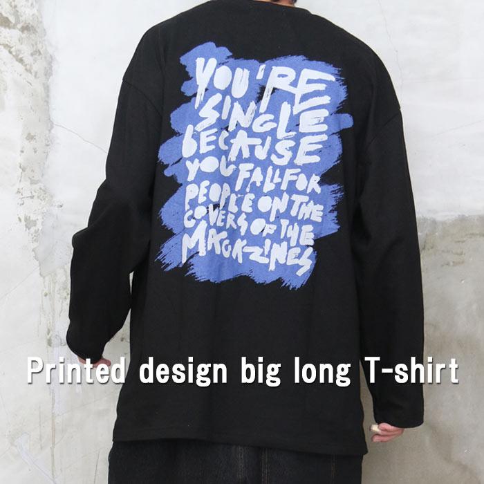 プリントビッグロンT [M便 1/1] トップス メンズ 長袖Tシャツ ロンT