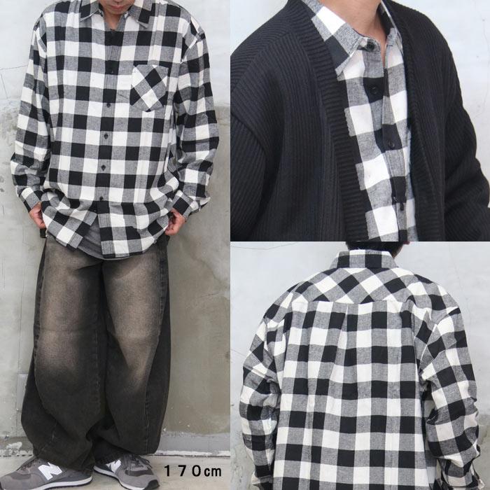 チェック柄ビッグシャツ メンズ チェック柄シャツ [M便 1/1] シャツ