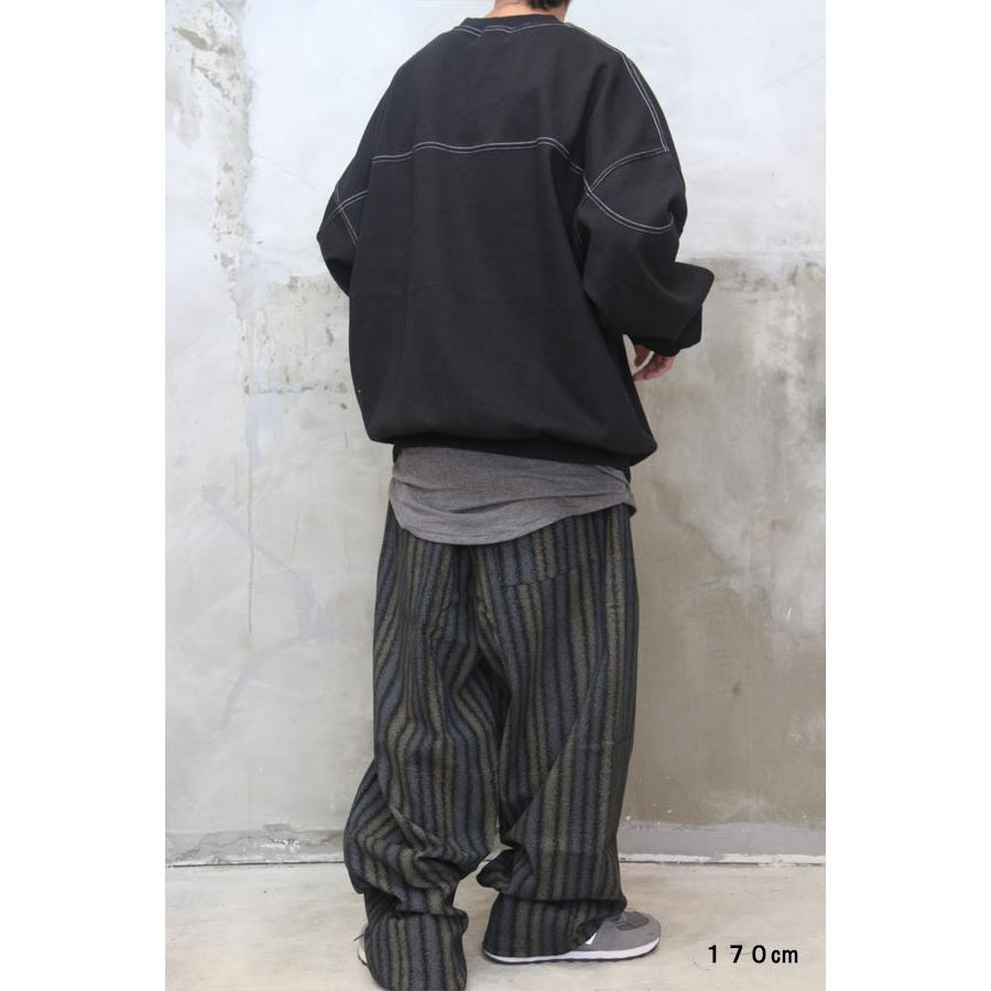 ステッチビッグトレーナー メンズ ステッチ切り替えトレーナー
