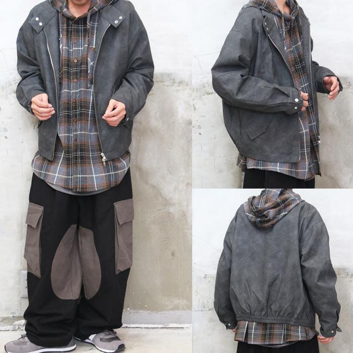 レザージャケット ハイネックジャケット メンズ ヴィーガン レザージャケット ハイネックジャケット メンズ ヴィーガン