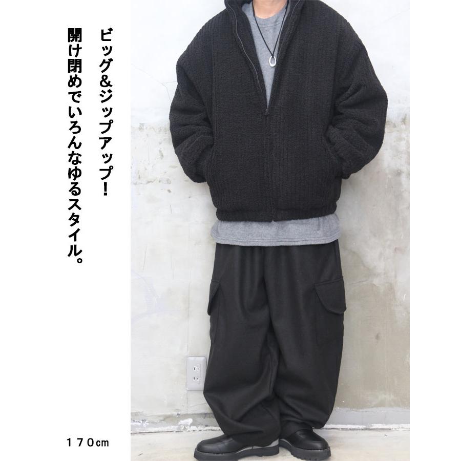 ボアジップアップジャケット メンズ ボアジャケット ジャケット