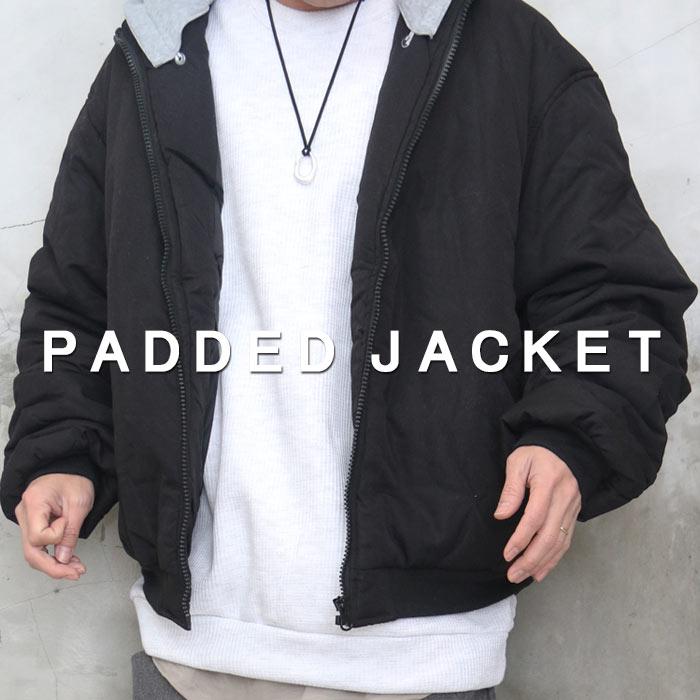 パデッドジャケット メンズ 中綿入りジャケット フード付きジャケット