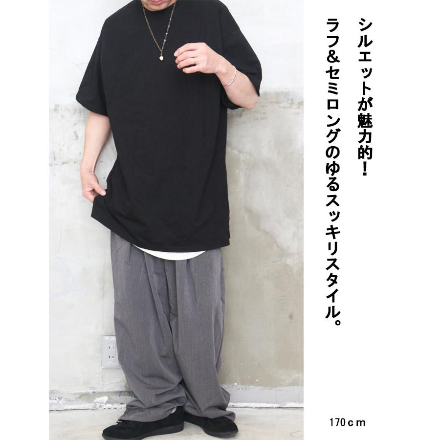 セミロングTシャツ メンズ [M便 1/1] 半袖Tシャツ 5分袖Tシャツ 無地T