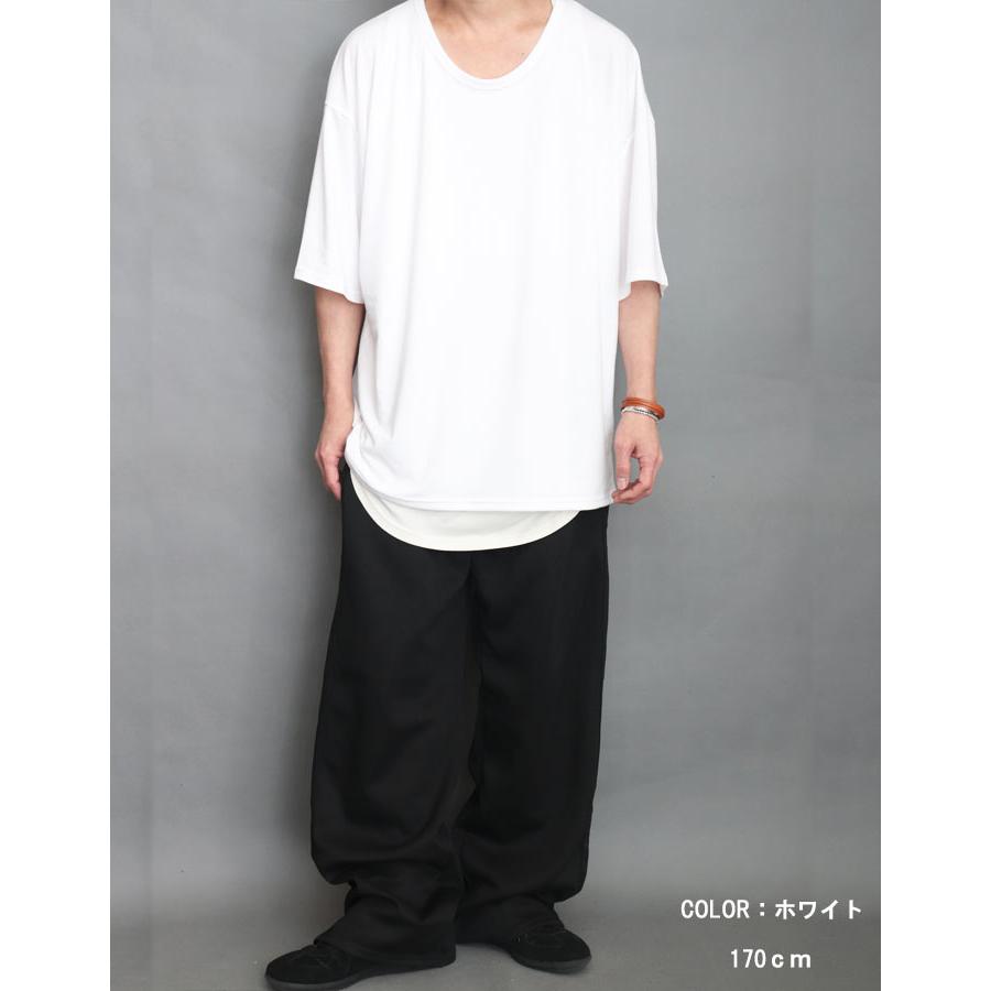 5分袖ビッグTシャツ メンズ [M便 1/1] 首元 広い tシャツ 襟ぐり 広め