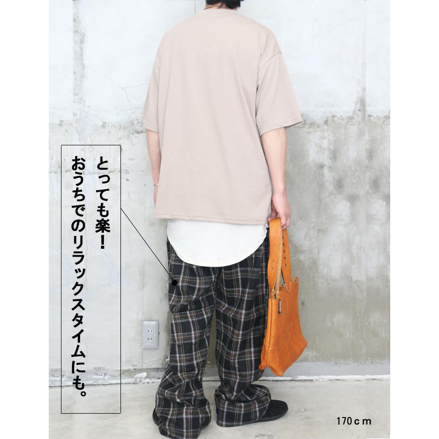 チェック柄イージーパンツ メンズ チェックパンツ イージーパンツ 夏