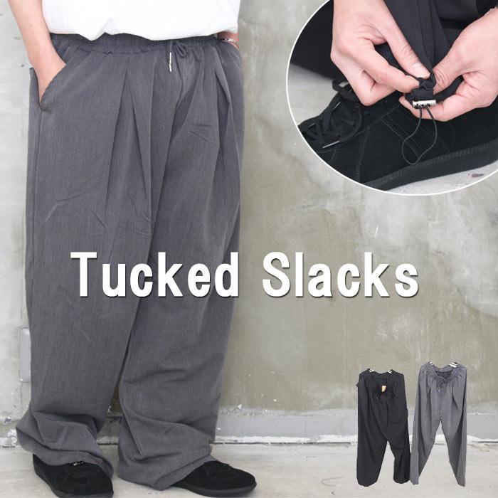 ワイドスラックス メンズ [M便 1/1] スラックス 無地 ブラック グレー