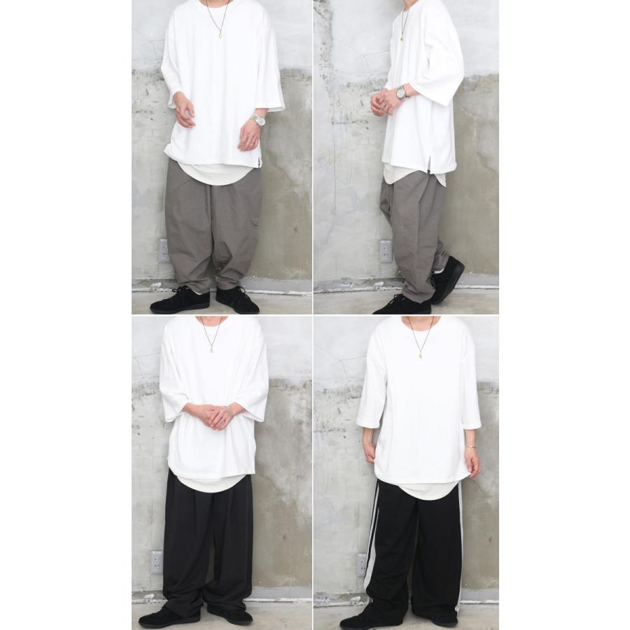 ビッグシルエット□オーバーサイズ Tシャツ ワッペン 7分袖□ホワイト