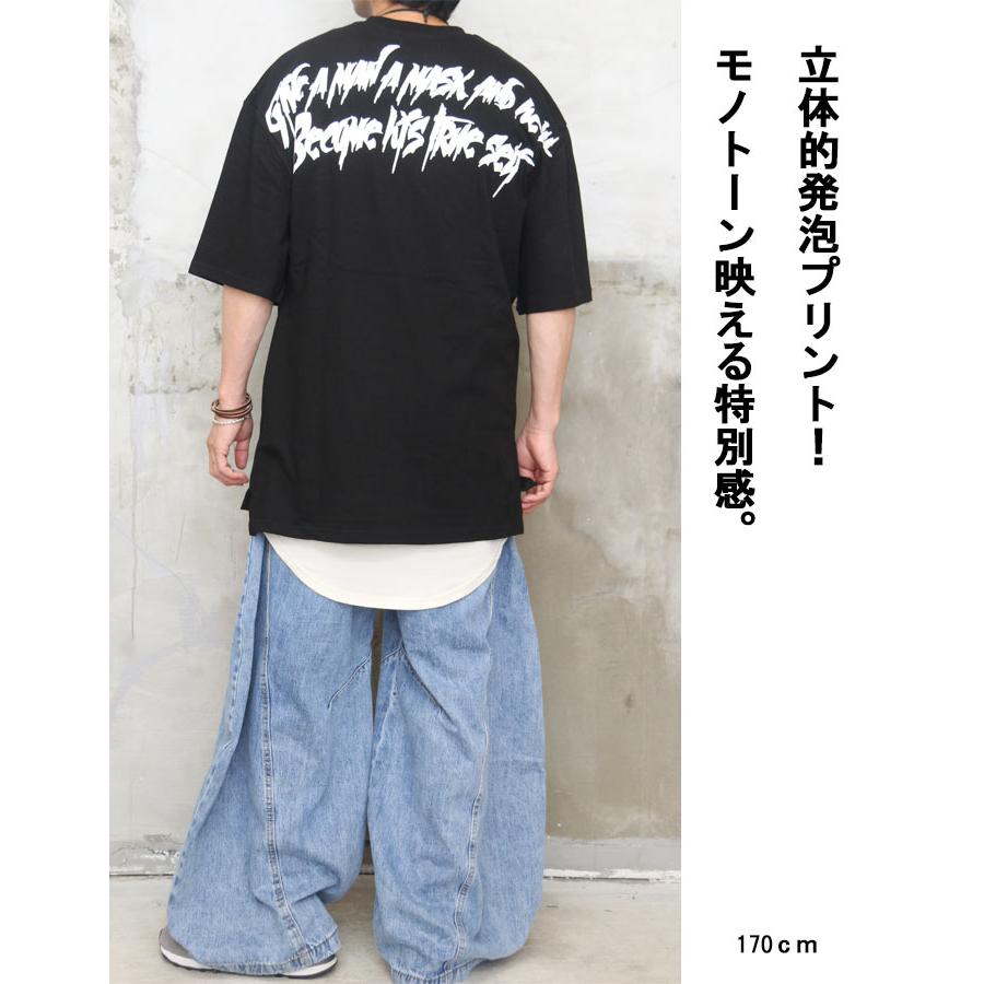 発泡プリントTシャツ メンズ [M便 1/1] プリントTシャツ 半袖Tシャツ 5
