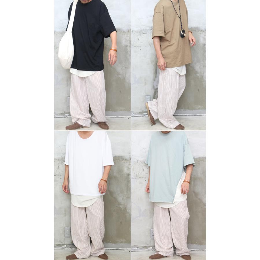 ストライプ柄ワイドパンツ メンズ [M便 1/1] ワイドパンツ ストライプ