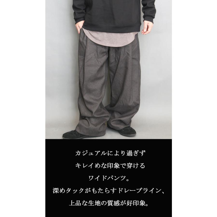 タックワイドパンツ ワイドパンツ メンズ [M便 1/1] タック入り 無地