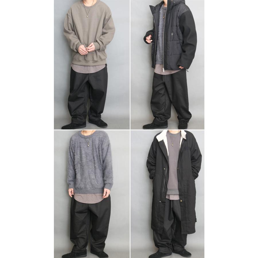 ワイドパンツ メンズ 裏起毛 パンツ [M便 1/1] テーパードパンツ