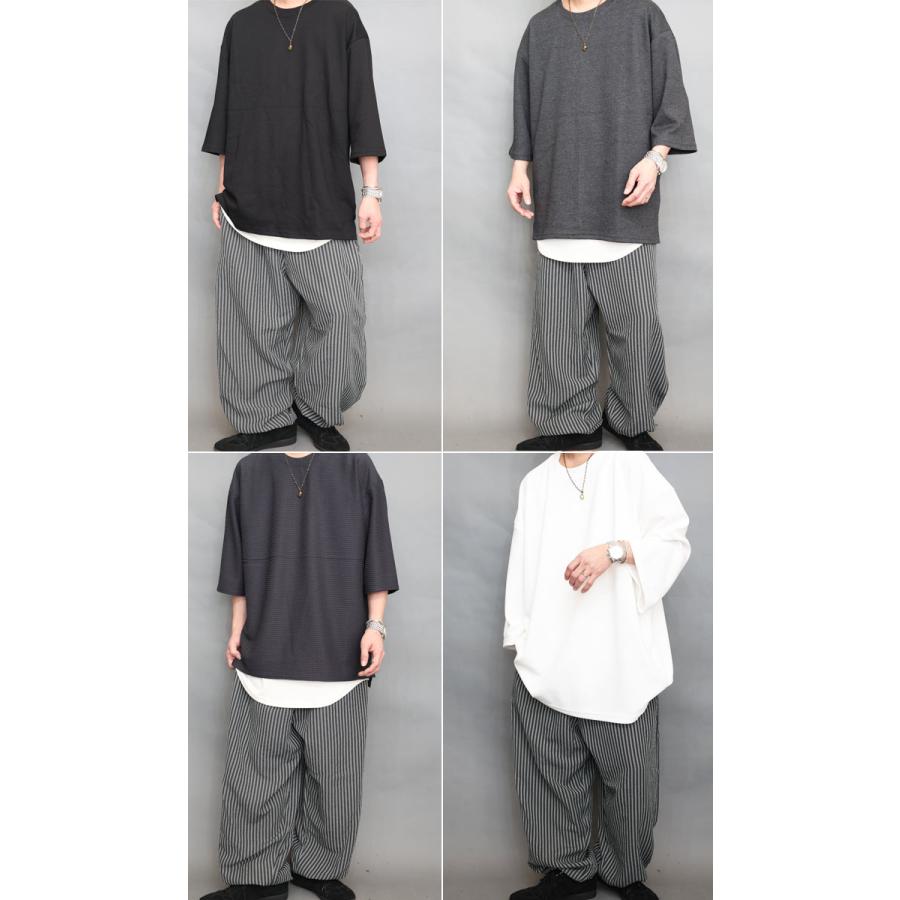 ストライプ柄ワイドパンツ [M便 1/1] ワイドパンツ ストライプ柄