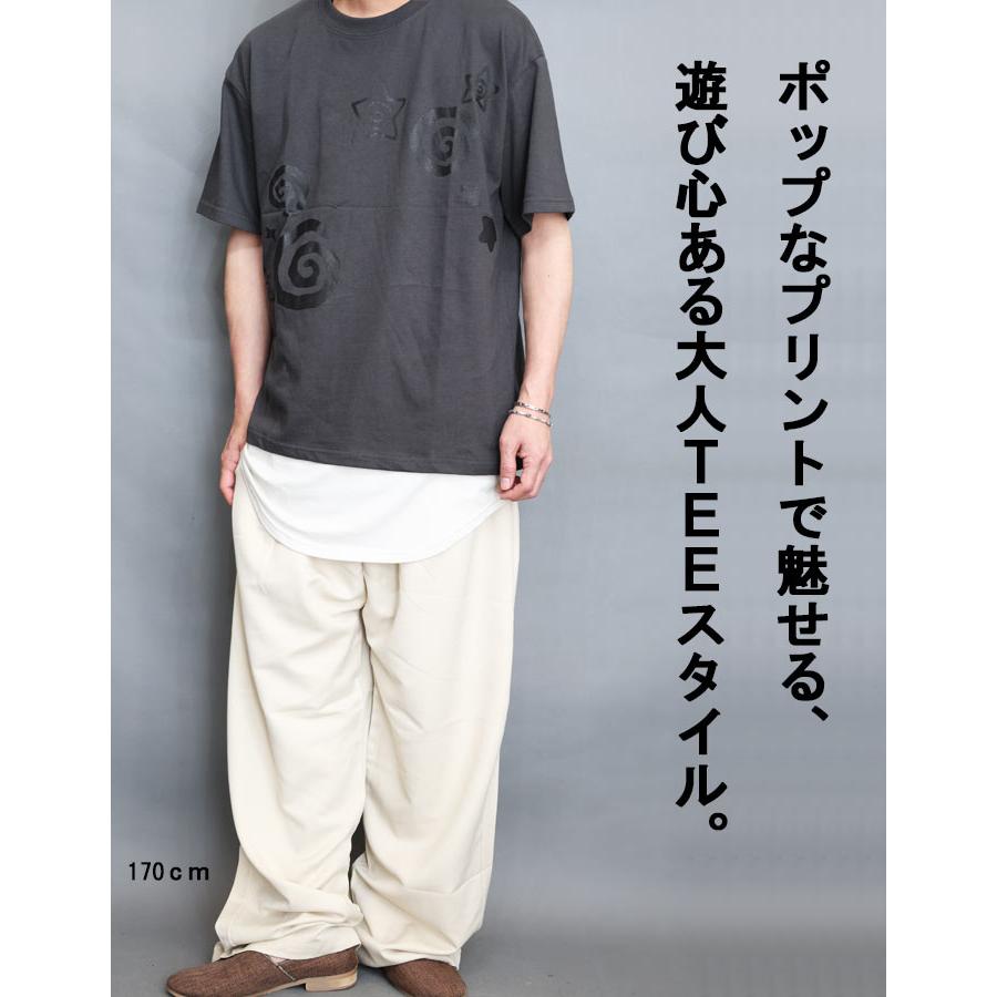 プリントTシャツ メンズ [M便 1/1] 半袖Tシャツ 短丈Tシャツ 短めT