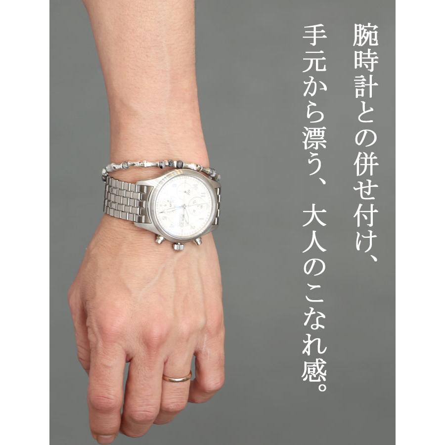 ブレスレット メンズ [M便 1/1] シルバーブレスレット 天然石 腕輪