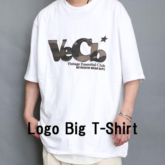 ホワイト ロゴ入り Tシャツ ロゴビッグTシャツ メンズ [M便 1/1] ロゴTシャツ オーバーサイズT