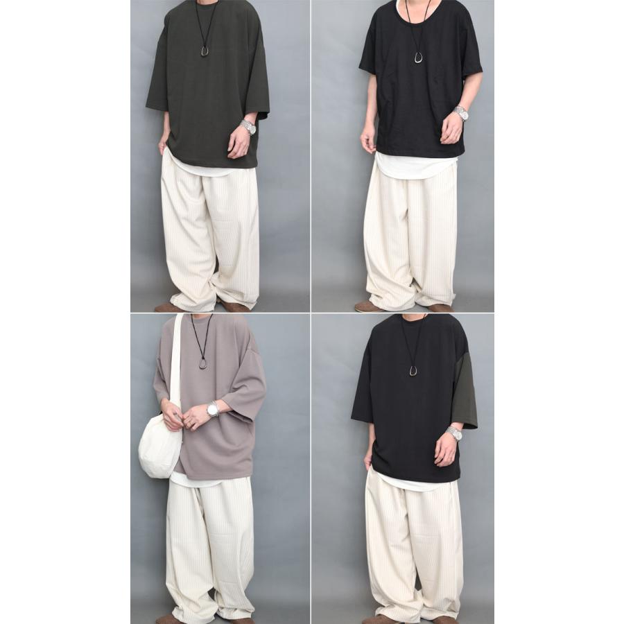 ストライプ柄パンツ ワイドパンツ メンズ [M便 1/1] ワイドスラックス