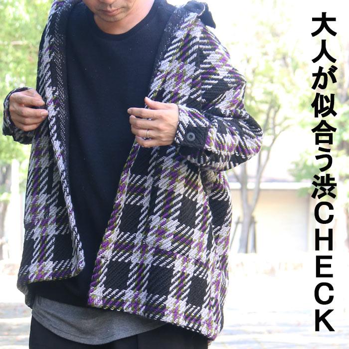 sulvam チェック柄 アウター チェック柄ビッグジャケット メンズ ジャケット チェック柄